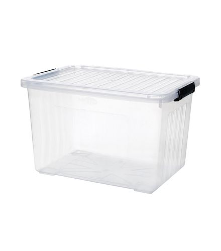 Caixa Organizadora com Tampa e Rodinhas New Plastic 80L 1213